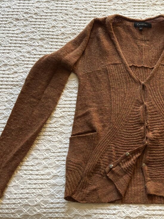 Cotelac, Size 1, 90% Alpaca 10% Polyamide button-front Cardigan - Picture 1 of 3